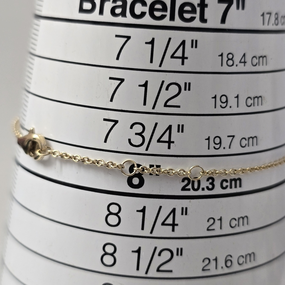 Gold Sterling Silver 925 Slave Chain Bracelet With Ring - Picture 9 of 11